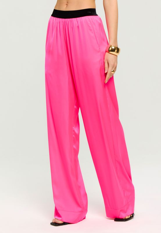 Брюки шелковые на резинке