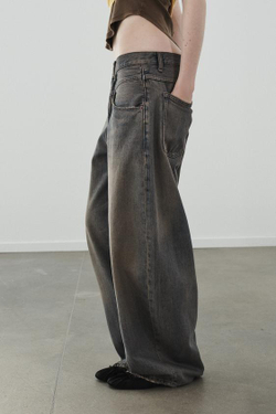 ZARA ДЖИНСЫ TRF BAGGY С НИЗКОЙ ПОСАДКОЙ, СИНИЙ