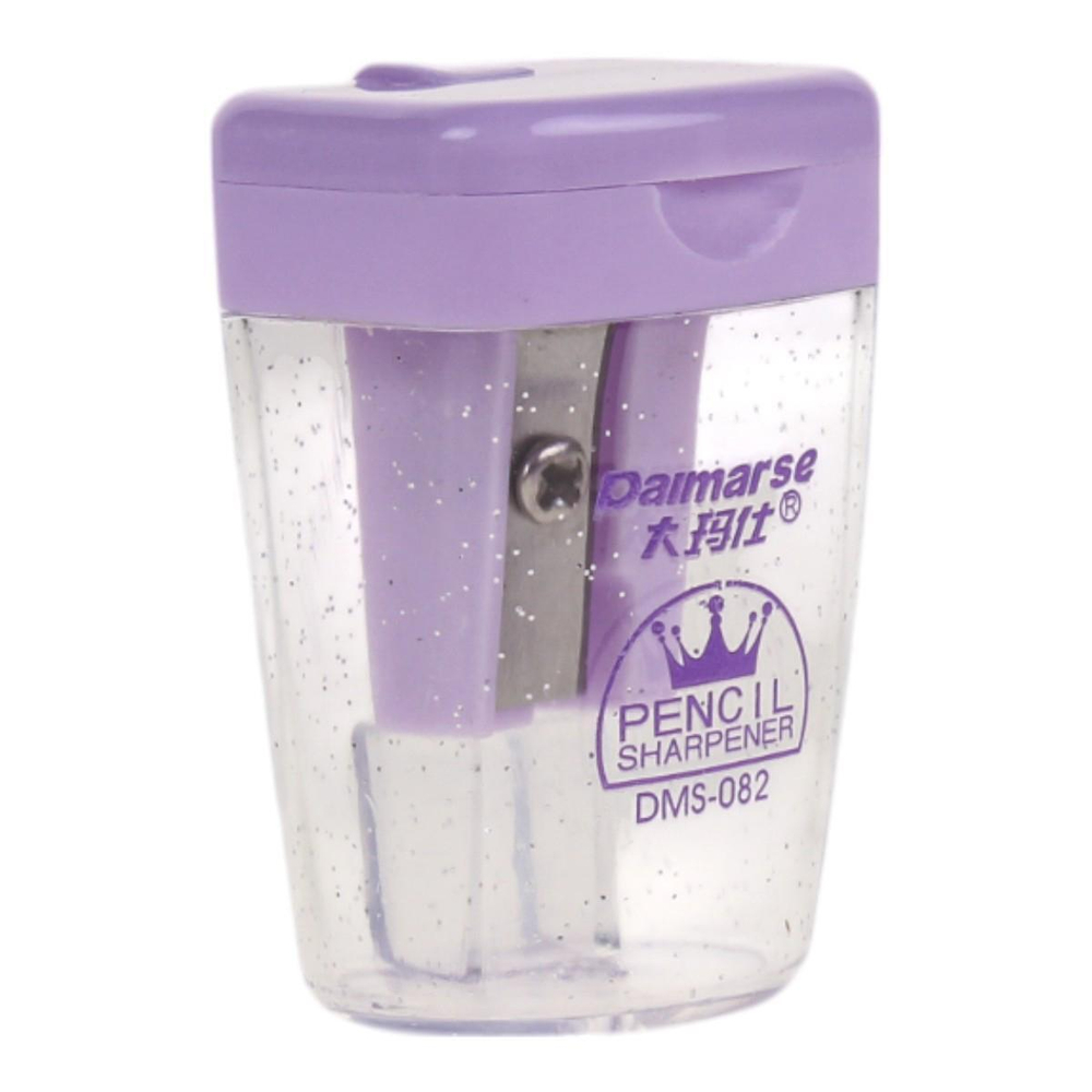 Точилка "Light" с контейнером, 1 отв, с крышкой, 4 пастельных цв. с блестками