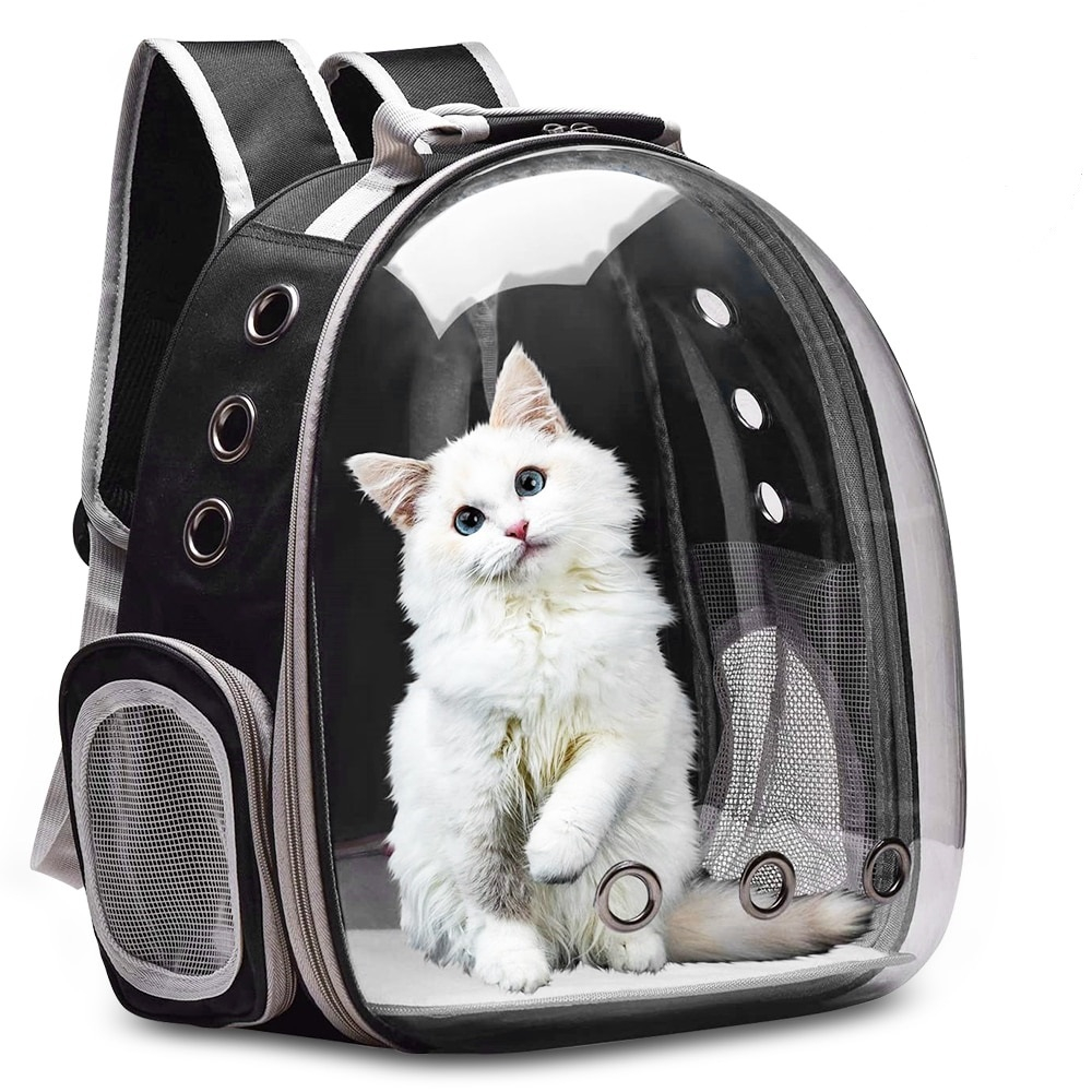 Рюкзак переноска для кошек и собак с панорамным иллюминатором (Цвет: черный)