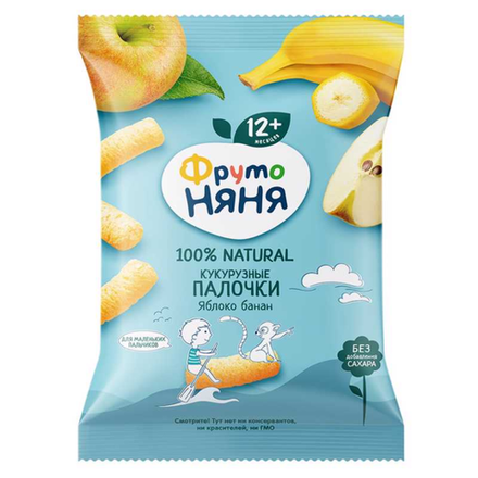 Кукурузные палочки Фруто Няня яблоко-банан 20 гр