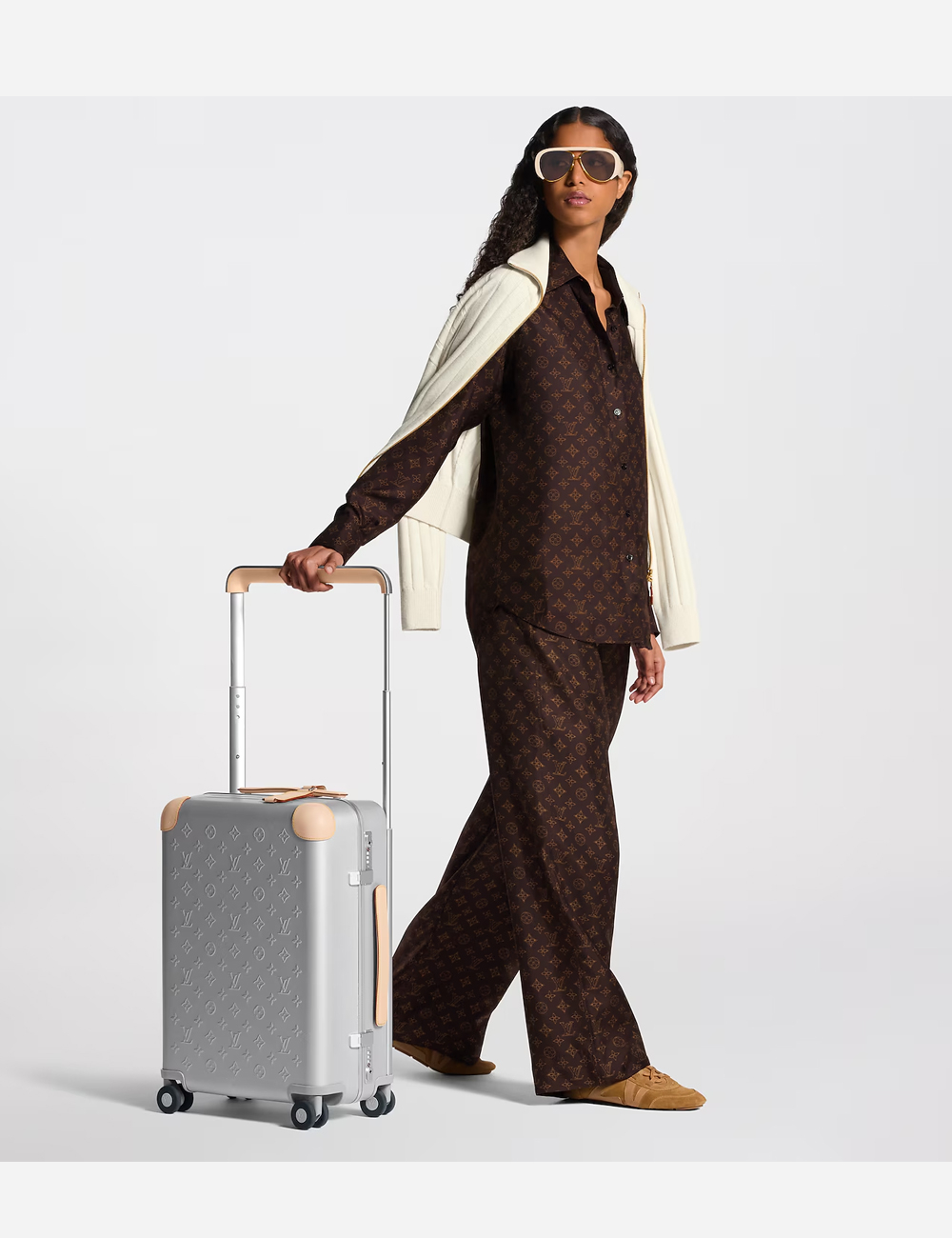 Чемодан Louis Vuitton Horizon 55 Customizable Aluminum "Beige"