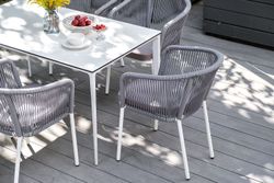 "Малага" обеденный стол из HPL 140х80см, цвет молочный, каркас белый