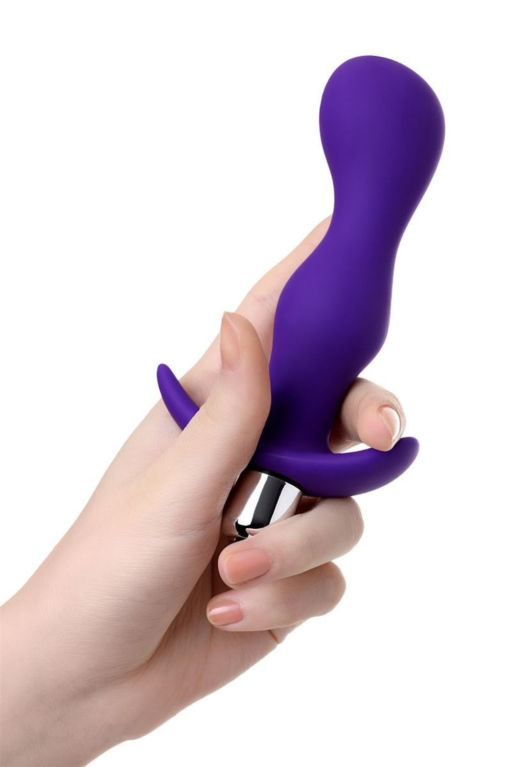 Анальная вибропробка A-toys, силикон, фиолетовая, 14 см
