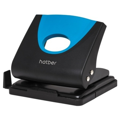 Дырокол Hatber, с линейкой, синий, пластик, 20 л., 1 шт