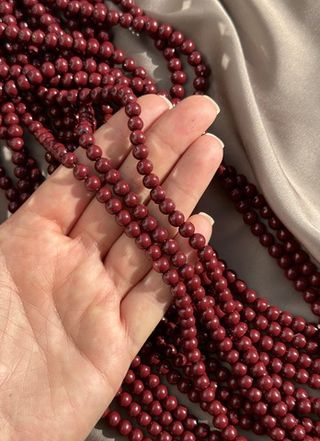 Нить бусин из гематита "Спелая вишня" 6,4мм