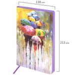 Ежедневник недатированный А5 (138х213 мм) BRAUBERG VISTA под кожу гибкий 136 л. "Watercolour rain" (2 штуки в упаковке)