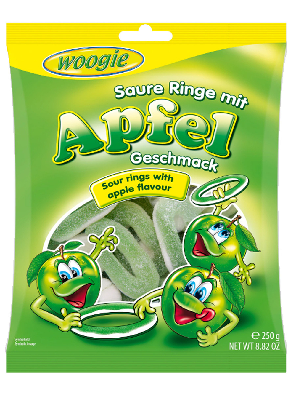 Австрийский мармелад Woogie Apfel 250 гр., Вуги "Кислые Яблочные кольца"