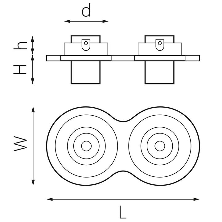 Комплект из светильника и рамки Lightstar Intero Tubo (217627+217174+217174) i627174