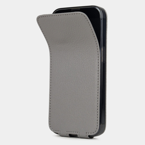 Чехол для iPhone 14 Pro из кожи козы, серого цвета