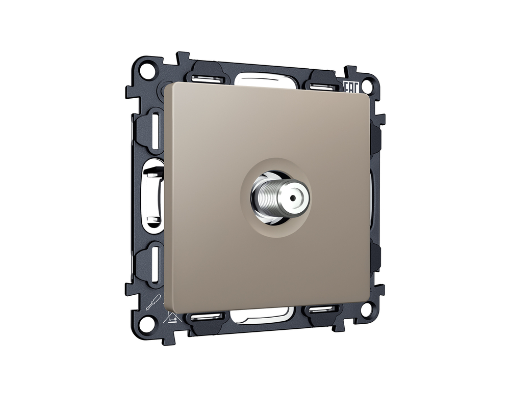 MA373050 Комплект механизма TV розетки SAT 5-2400MHz 3.5dB ALFA Серо-бежевый матовый QUANT (AP3730, VM215)