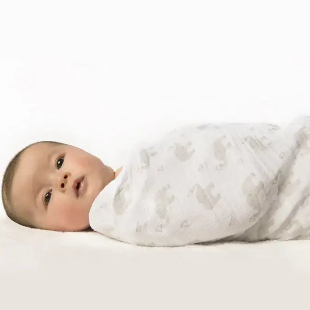 SwaddleDesigns SD-458PP Пеленка маркизет - Elephant & Chickies, Pastel Pink