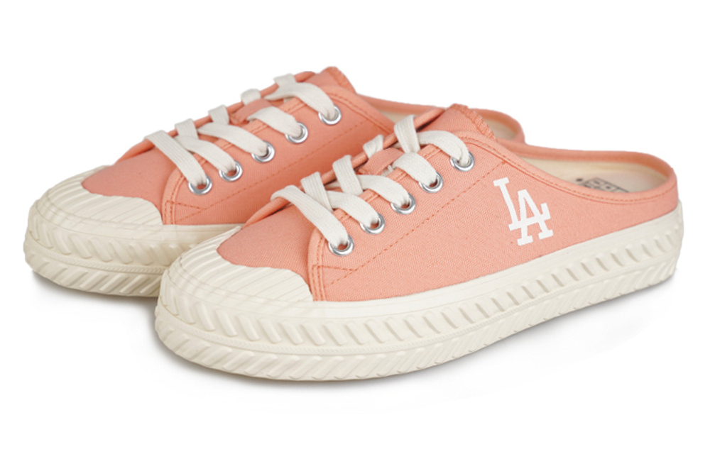 MLB Playball Mule Play Ball half-drag low-top canvas shoes for men and women with the same style cherry blossom powder