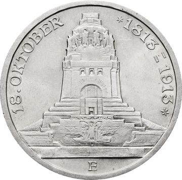 3 марки 1913 Германская Империя, Саксония «100 лет Битве народов»