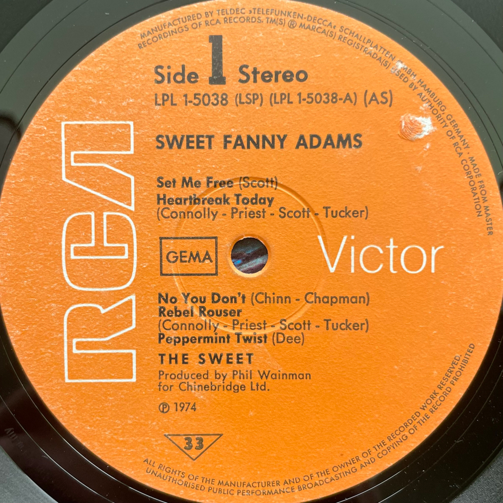 The Sweet - Sweet Fanny Adams (Германия 1974г.)