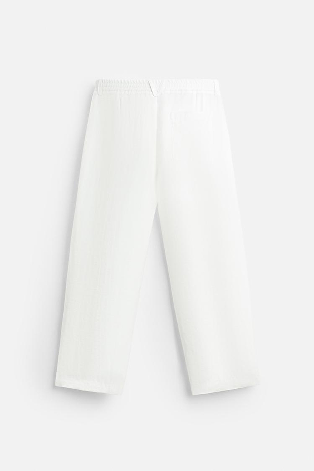 ZARA БРЮКИ ИЗ СМЕСОВОГО ЛИОЦЕЛЛА, БЕЛЫЙ