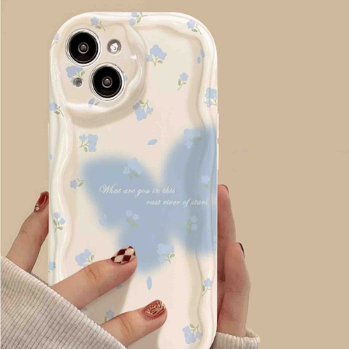 Чехол на iPhone 16 Бабочка голубая