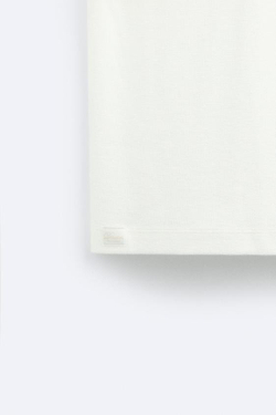 ZARA ФУТБОЛКА СВОБОДНОГО КРОЯ, ЖЕЛТОВАТО-БЕЛЫЙ