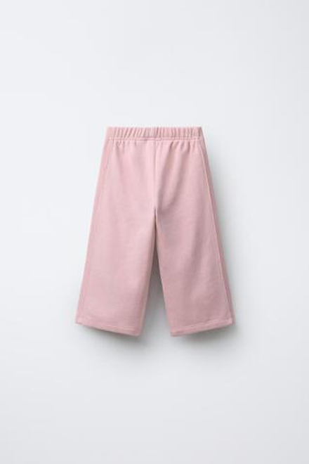 ZARA БРЮКИ WIDE LEG ИЗ МЯГКОЙ ТКАНИ С МИШКОЙ, РОЗОВЫЙ