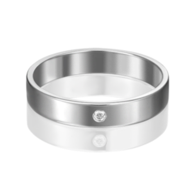 Обручальное кольцо из белого золота c бриллиантом 01-1128-00-101-1120-30