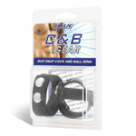 Утяжка на пенис с клёпками Duo Snap Cock And Ball Ring (Цвет: черный)