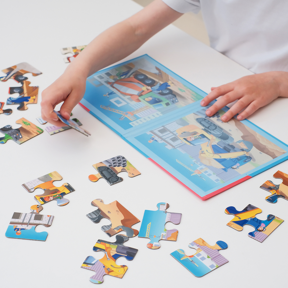 Строительные машины, магнитные пазлы