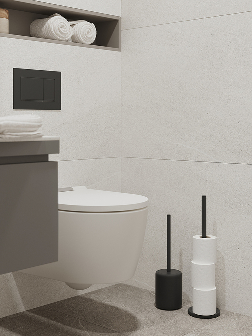 Держатель для туалетной бумаги slim, черный