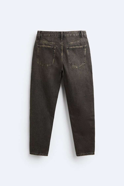 ZARA ДЖИНСЫ CROPPED SLIM, УГОЛЬНЫЙ