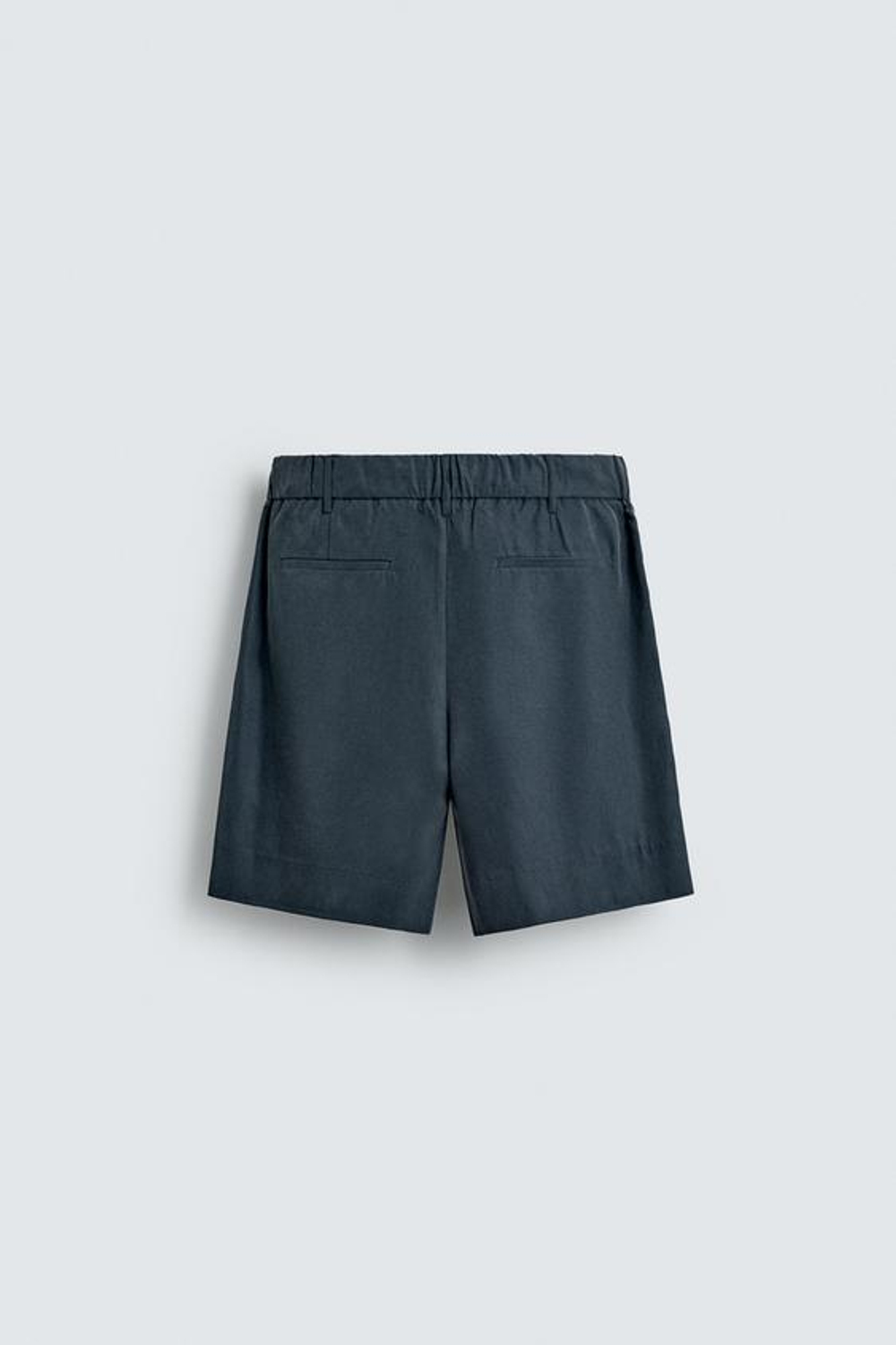 ZARA ШОРТЫ RELAXED FIT С ЭФФЕКТОМ ПОТЕРТОСТИ, ЛИНЯЛЫЙ НЕФТЯНОЙ