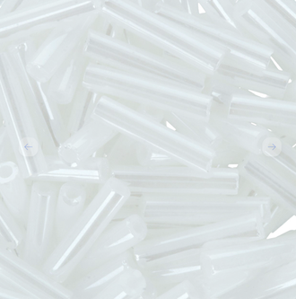 Бисер Япония "TOHO" СТЕКЛЯРУС (BUGLE) №3 9 мм 5 х 5 г №0121белоснежный/перламутровый