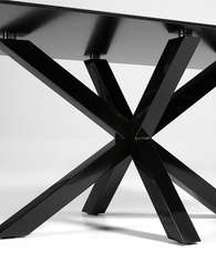 Стол Argo 200x100 см, черное стекло, черные ножки