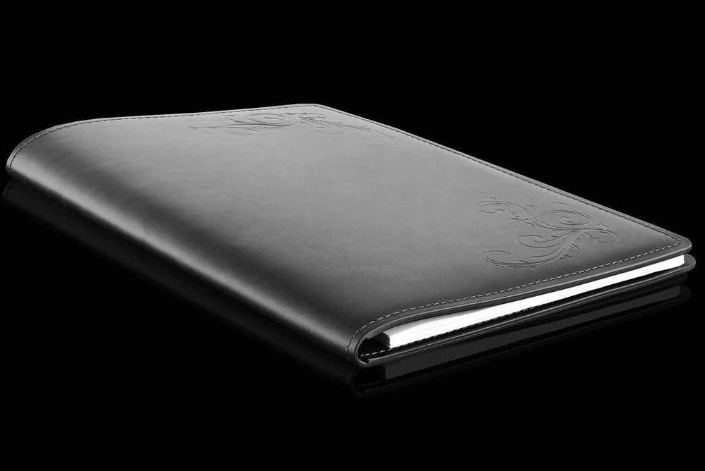 Папка под Блокнот А4 PREMIUM из кожи Full Grain Black/Cuoietto черный