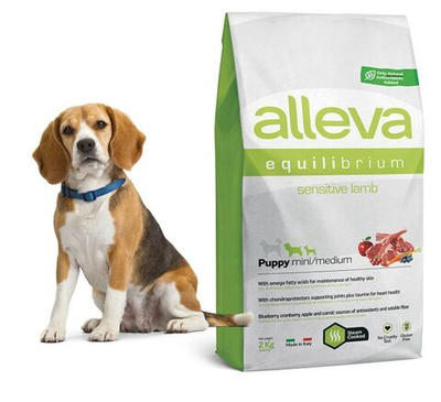 Корм Аллева Эквилибриум Сенситив для взрослых собак мелких и средних пород, с ягненком и океанической рыбой, 2 кг
