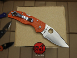 Нож Spyderco Native 5 LTW - оранжевая рукоять, светлый клинок RK/498
