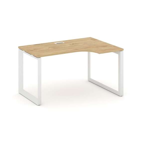 Style Project Стол рабочий эргономичный SN-59O.SPA-021(R) Тиквуд Светлый/Металл Белый/Белый Заглушка