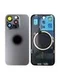 Задняя крышка для iPhone 15 Pro (серый) в сборе со стеклом камеры с кольцом MagSafe