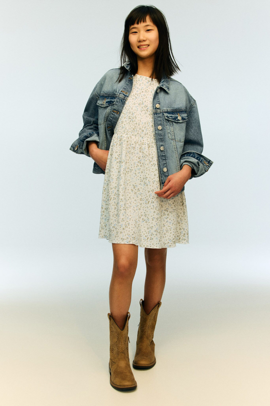 H&M Платье плиссированное, белый