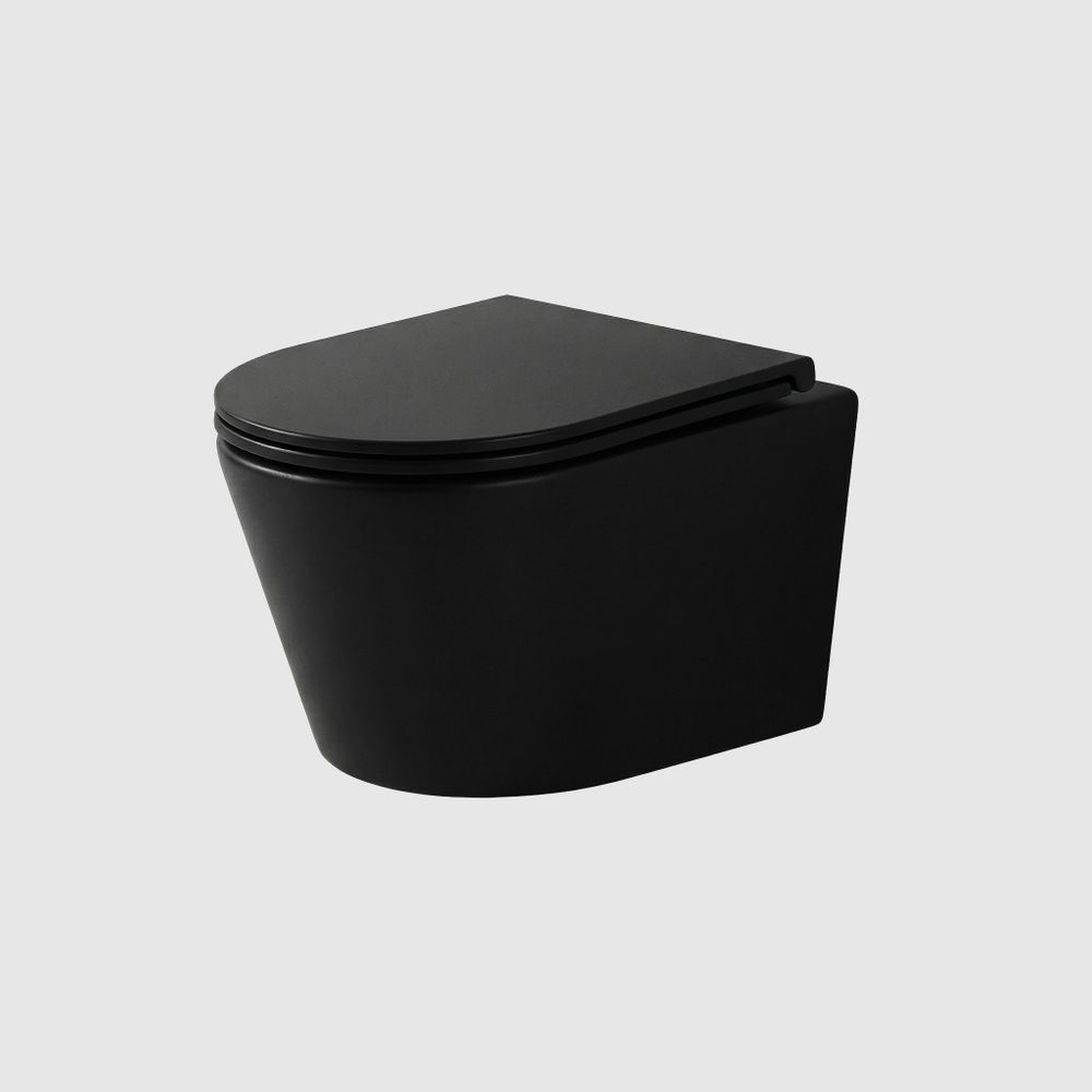 Унитаз подвесной, сиденье s/close Nofer Nantes 515x355мм 23031 матовый чёрный