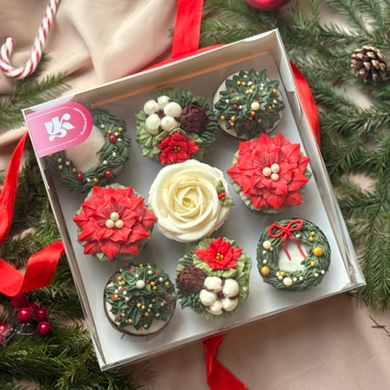 Новогодний цветочный набор · 9 шоколадных горшочков
