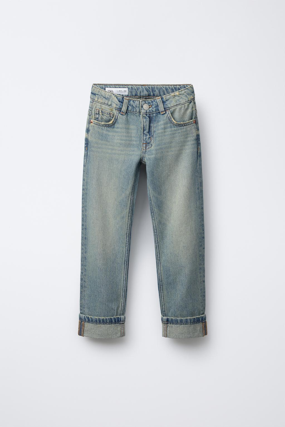 ZARA ДЖИНСЫ ПРЯМОГО КРОЯ, СИНИЙ/ЗЕЛЕНЫЙ