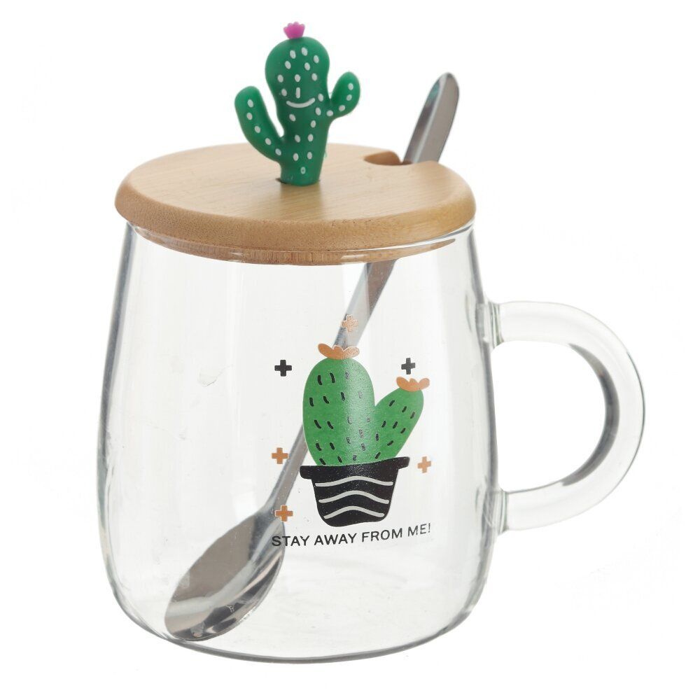 GAEM Кружка с крышкой и ложкой, 470 мл, L11 W8,5 H13 см, 3в.