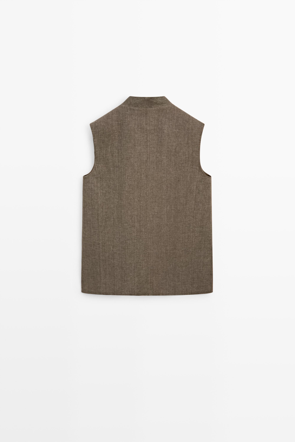 Massimo Dutti Меланжевый льняной жилет, черепаховый