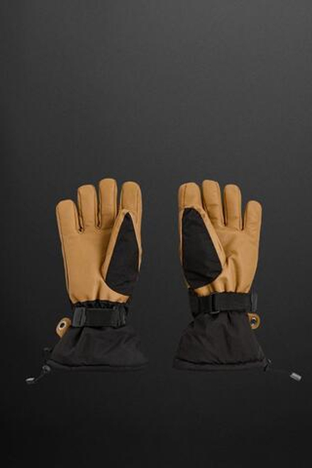 ZARA СТЕГАНЫЕ ЛЫЖНЫЕ ПЕРЧАТКИ, ЧЕРНЫЙ/КОРИЧНЕВЫЙ