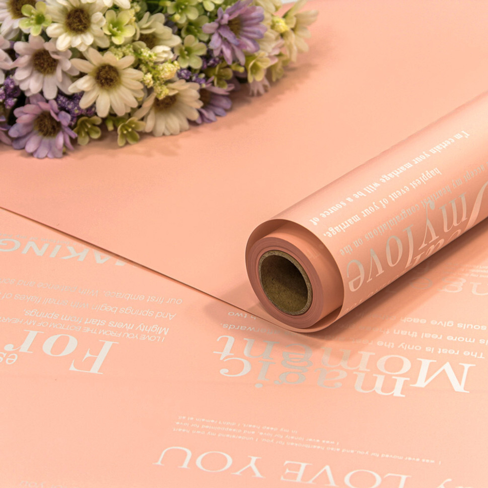 Пленка В рулоне 10 м х 58 см с печатью (Персиковый)