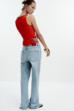 ZARA ТОП-ЖИЛЕТ С ПУГОВИЦАМИ, КРАСНЫЙ