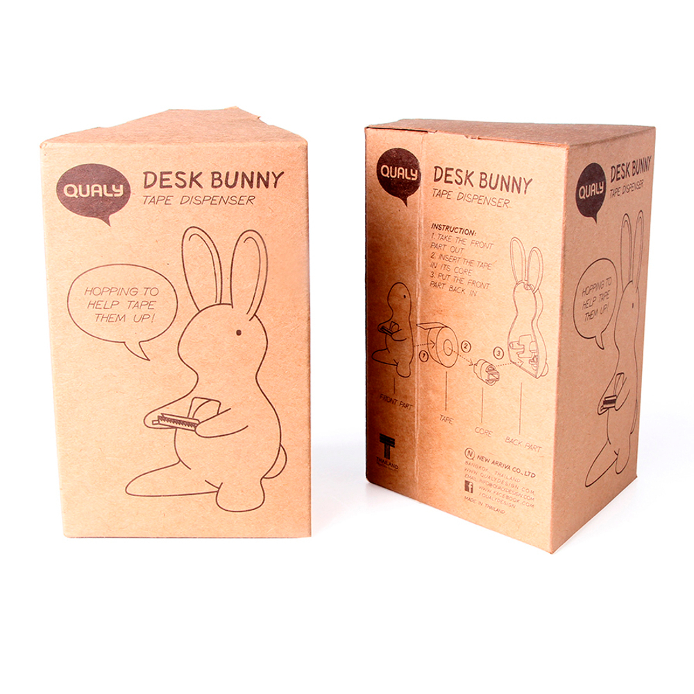 Диспенсер для скотча Qualy Bunny белый