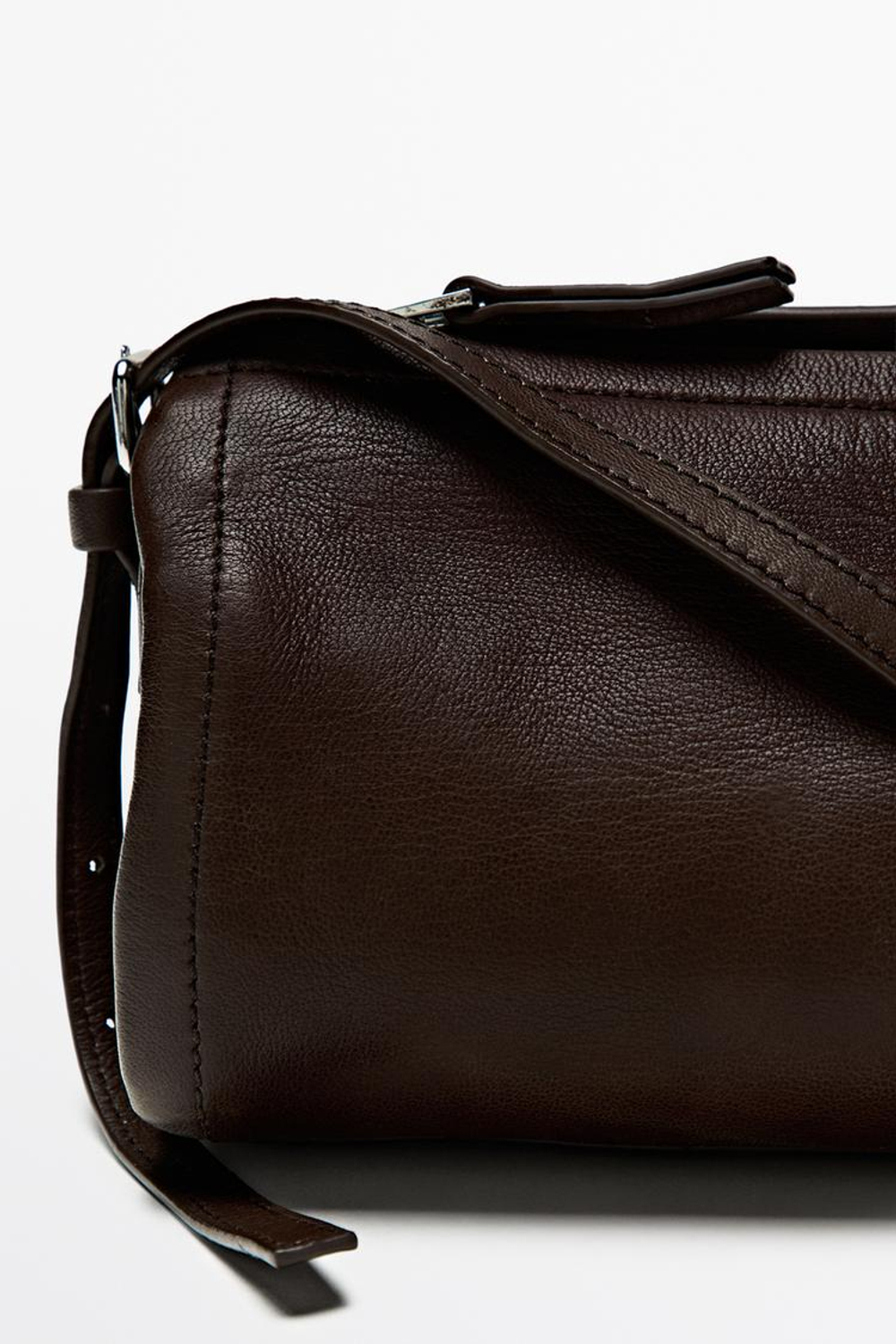 Massimo Dutti Сумка через плечо из кожи наппа, коричневый