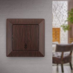 Переключатель Intro Solo 4-103-10 одноклавишный 10А-250В, IP20, СУ, венге