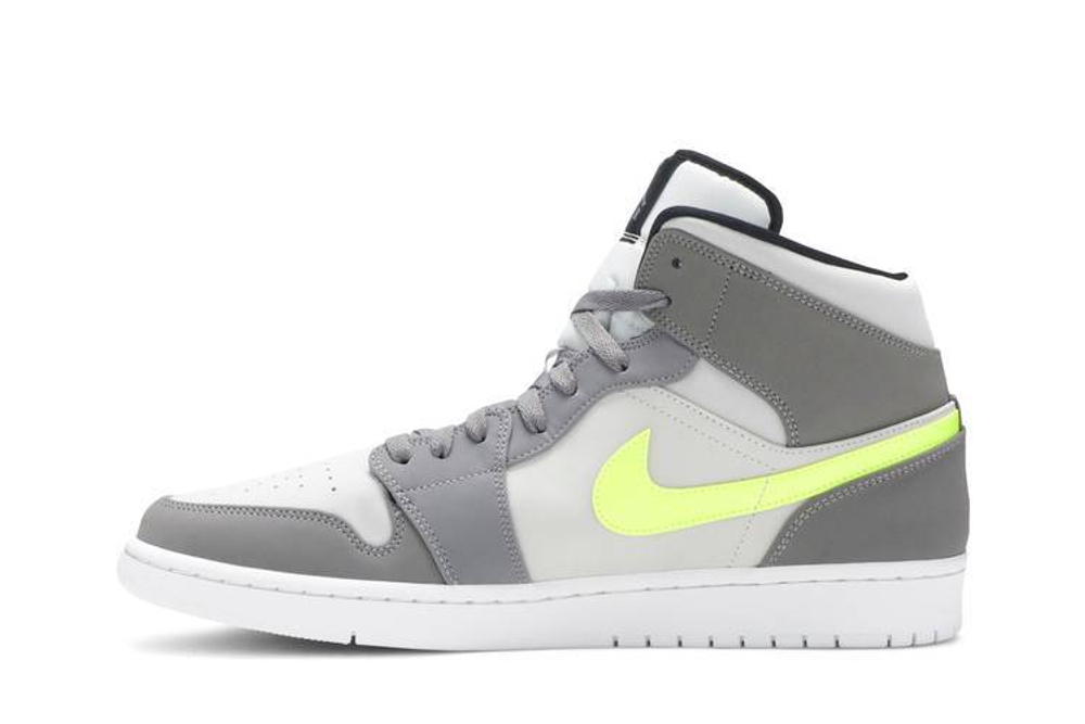 Кроссовки Jordan Air Jordan 1 Mid Neon Yellow Grey