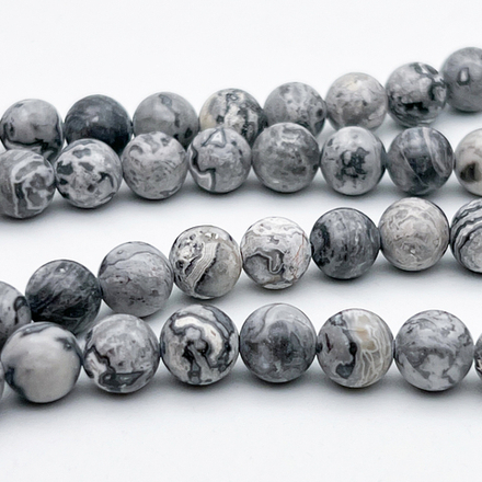 Доломит бусины, диаметр 8,5-8,7 мм, цена за 22-23 шт (1/2 нити)